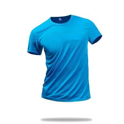 New Summer Adult Leisure Breathable Quick-drying Fitness Sports Solid Color Short-sleeved T-shirt