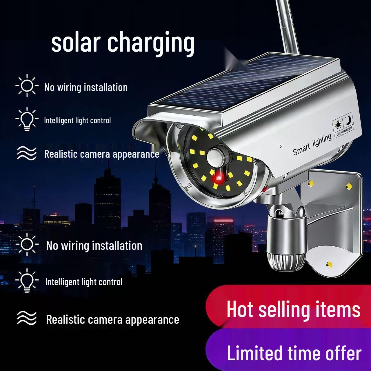

2025 Solar Surveillance Light with Voice Prompt and Auto Sensing for Outdoor Use