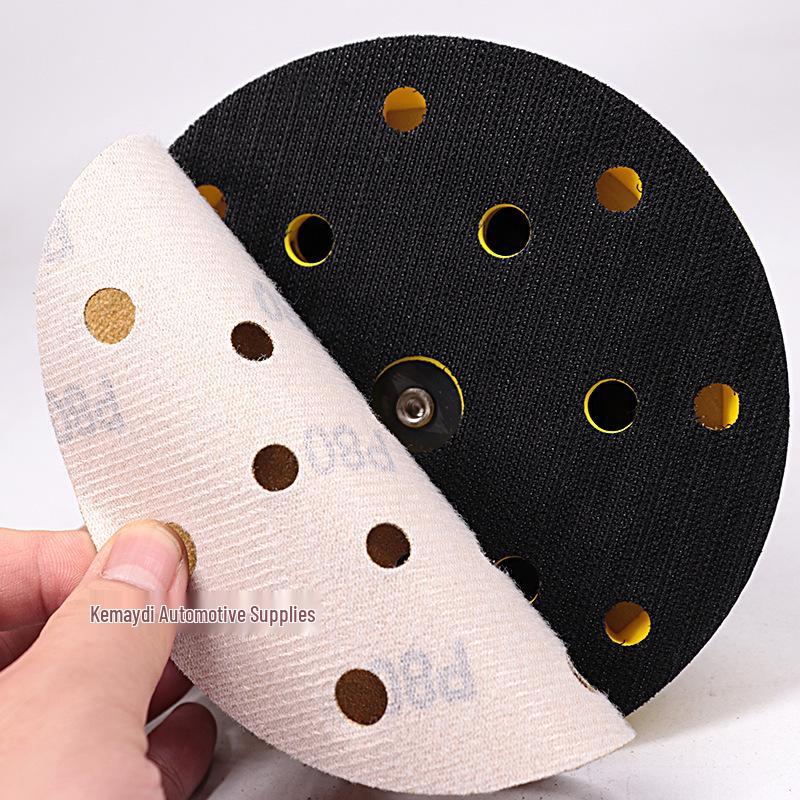 6-inch Yellow Flocking Sandpaper Disc for Polishing and Grinding (17 Pieces)