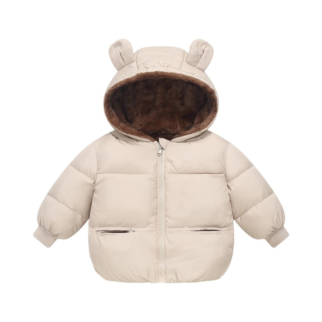 Barnefrakk med lommer - Ensfarget kort bomullsjakke