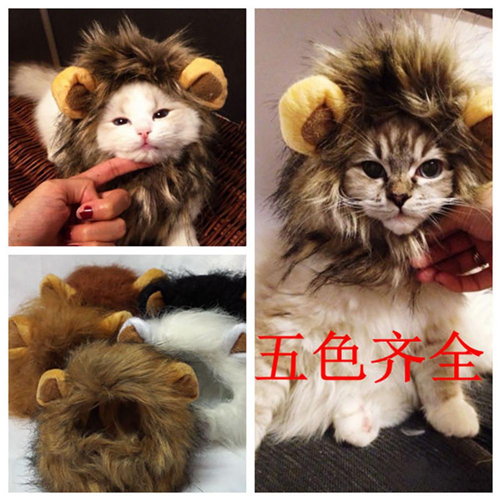 Pet Lion Mane Costume Headgear for Cats Halloween Parties Photo Shoots
