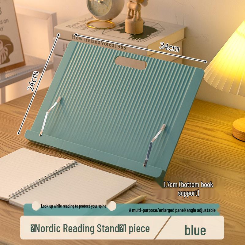 Регулируемая детская настольная книжная полка и подставка для планшета синий