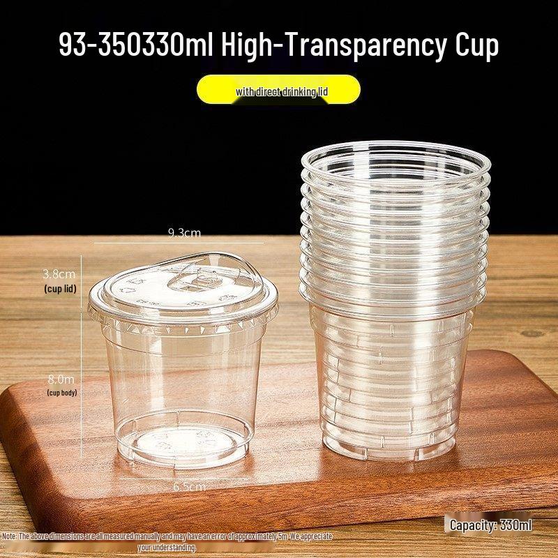 Transparent Mini Milk Tea Disposable Cup with Lid - Small Size for Cold Drinks