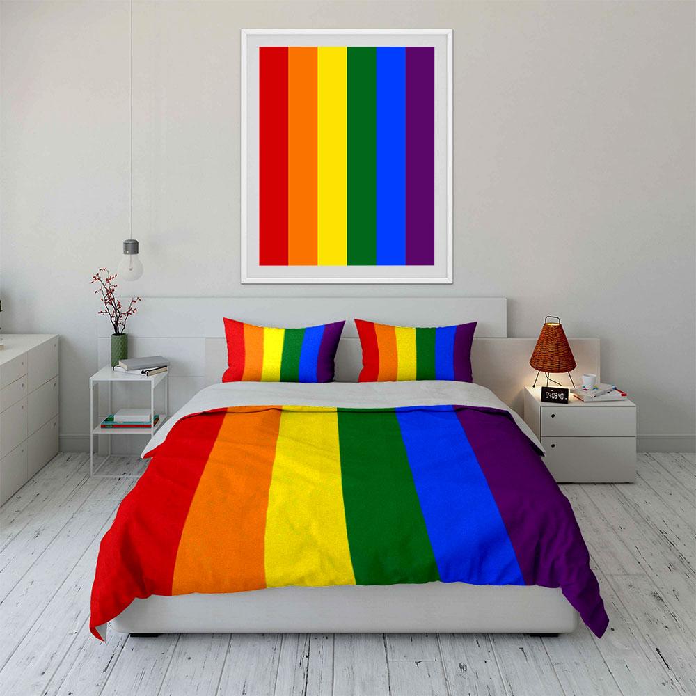 Rainbow-colored Vertical Stripes. Bedding Sets Duvet Cover Sets Duvet Covers Pillowcases(1 * Duvet Cover 2 * Pillowcases Without Duvet Insert)