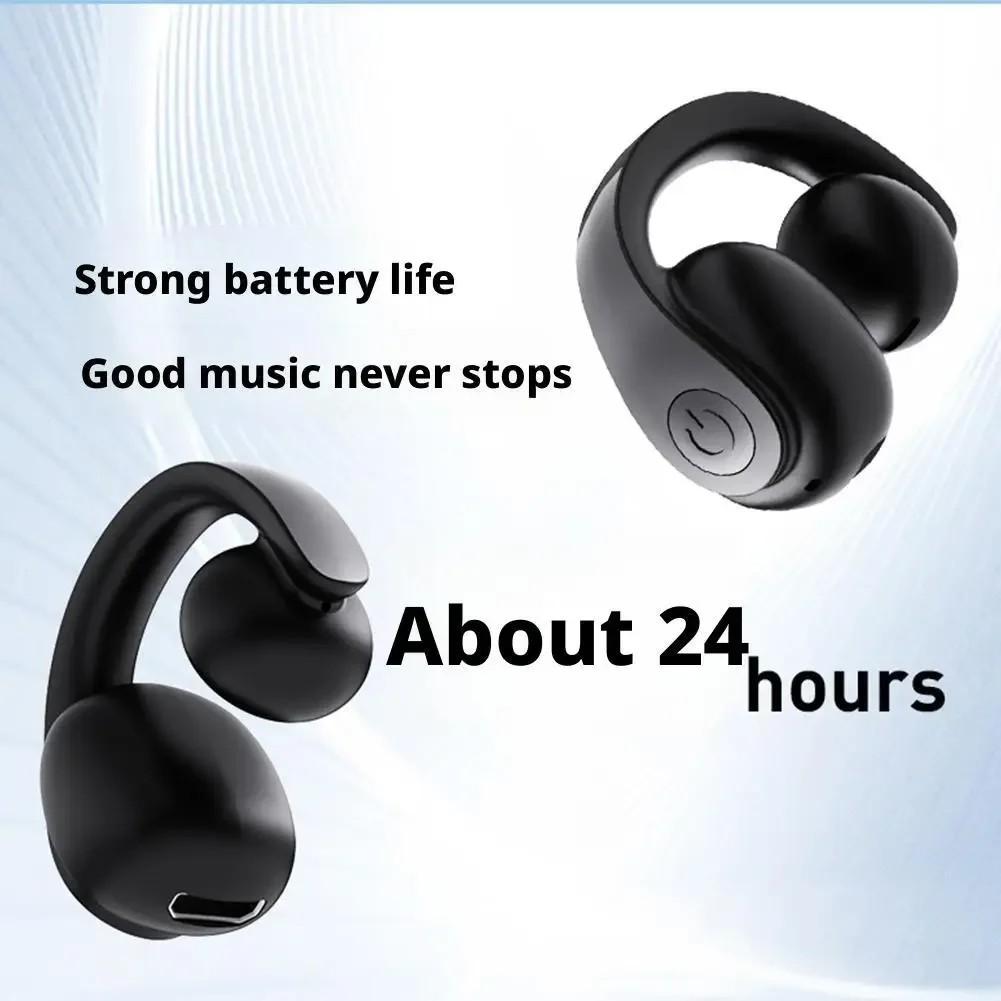 Bluetooth 5.4 Einzel-Ohrhörer Ohrclip Schmerzfreies Tragen Sport-Headset mit HD-Mikrofon Low-Latency-Ohrhörer