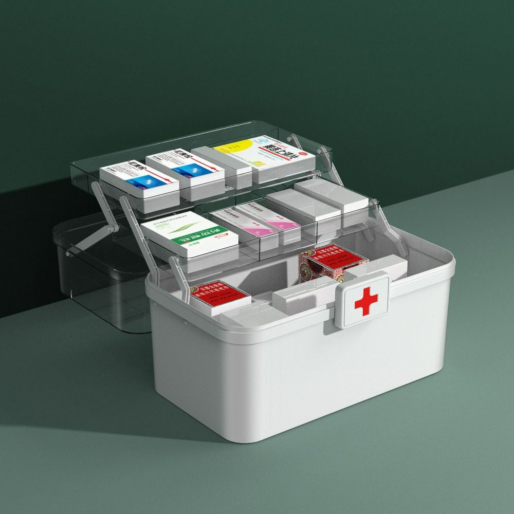 Sorting Storage 3-Layers Medicine Box Large Capacity Medical Emergency Organizer  Home