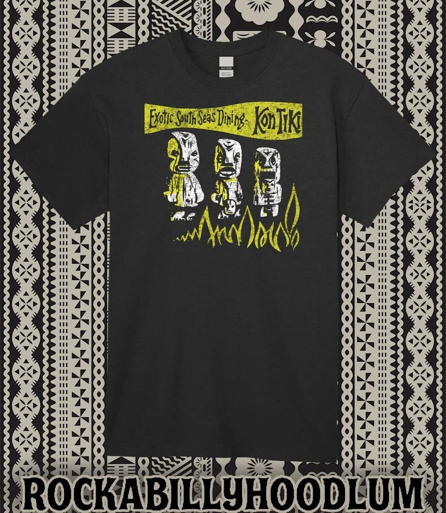 Retro Tiki Art Tee T Shirt 100% Cotton Rum Mug Bar Restaurant Kon Tiki South Sea Unisex T-Shirt M