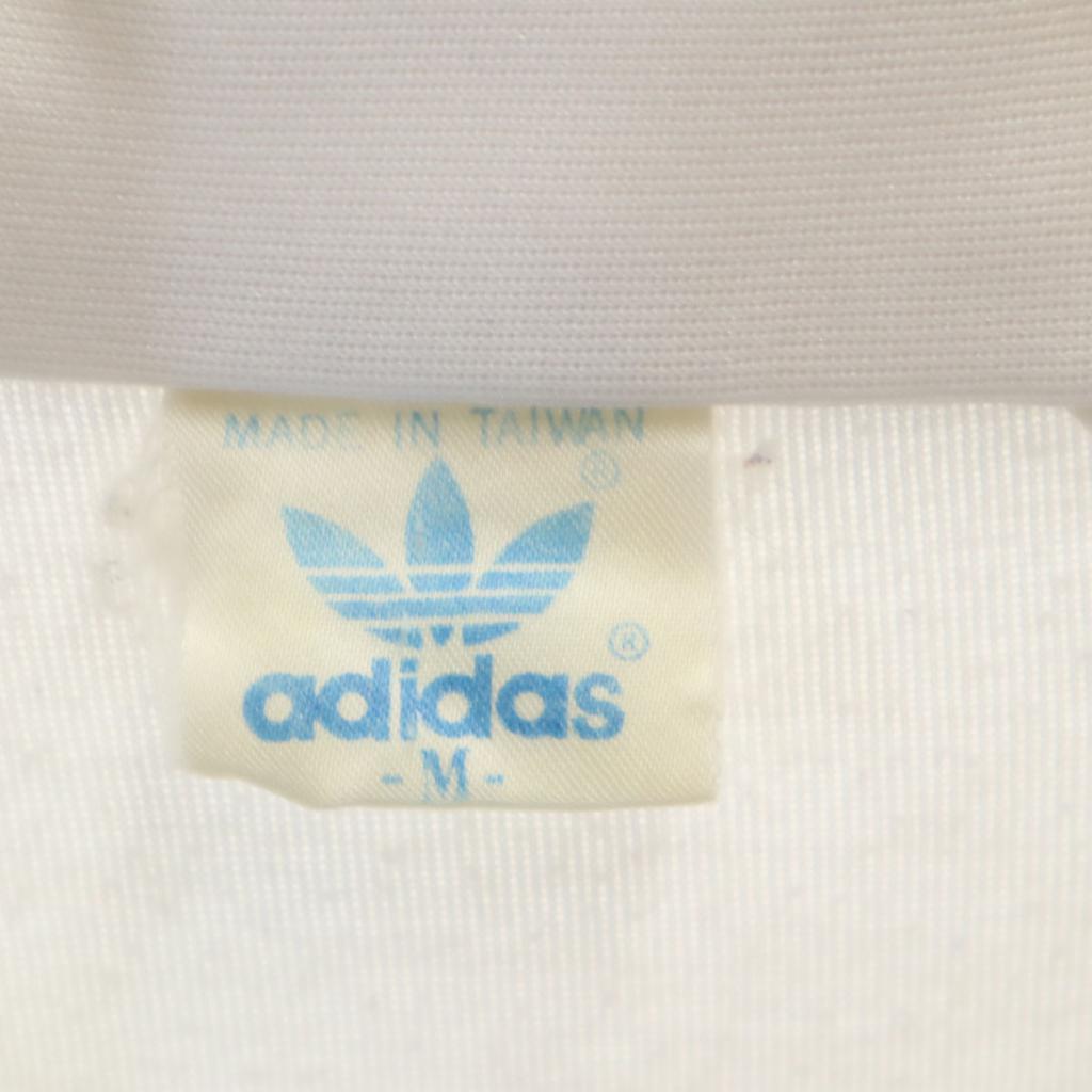 Adidas 80er Jahre Hergestellt in Taiwan Vintage Trainingsjacke M weiß Jersey Herren Gebraucht