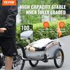 Carrello Portapacchi per Bicicletta, Capacità di Carico 100 libbre, Carrello Robusto per Bicicletta, Pieghevole per Conservazione Compatta con Gancio Universale, Copertura Impermeabile, Ruote da 16 pollici,