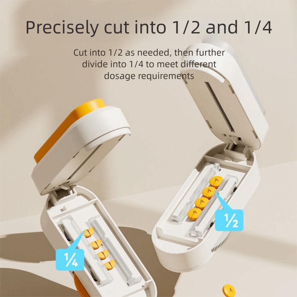 2 In 1 Portable Pill Cutter Dust-Proof Daily Pill Splitter Reusable Pill Storage Box  Home