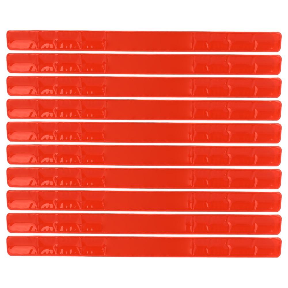 10PCS 40*3cm Reflective Slap Bands High Visibility Safety Reflector Strips  for Adults оранжевый