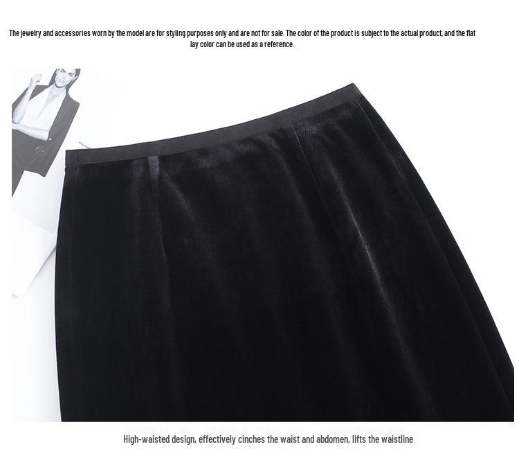 Lace-Trimmed High-Waist Slimming Midi Pencil Skirt with Slit (Winter 2025)