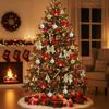 24Pcs/set Glitter Christmas Ball Ornament Set Plastic Colorful Xmas Tree Hanging Pendant Festive Round Ball