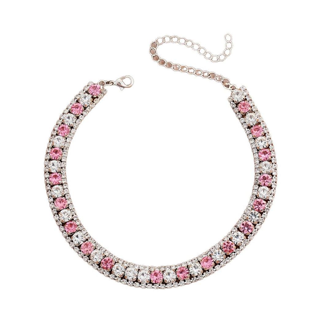 Elegant Rhinestone-Inlaid Square Clavicle Necklace Set - Luxurious, Fashionable, and Unique for Women