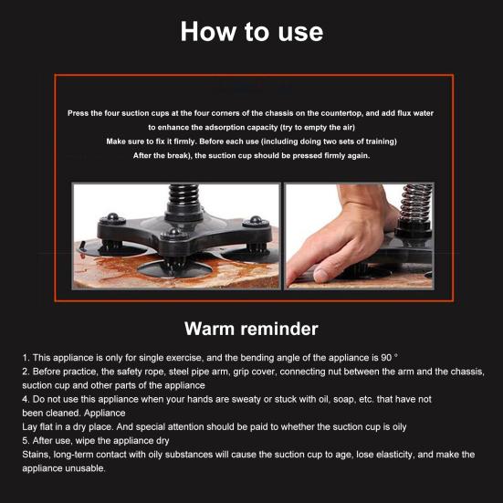 Trénink zápěstí Ergonomie Silná Adsorpce Protiskluzový Trénink Zápěstí Pružinová Ocel Posilovač Ruky Fitness Vybavení