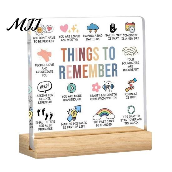Desktop Spiritual Support Motivational Mental Health Decoration, Acrylic Sign with Wooden Stand, Quote Office Desk Decor, Inspirational Table Ornament
