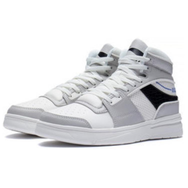 Li Ning Wave Slip Resistant, Abrasion Resistant, Lightweight High top Skateboard Shoes Men's Gray Black ABCS097-1