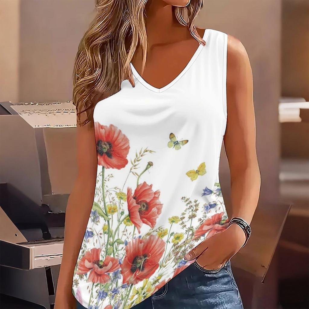 Damskie topy na ramiączkach z nadrukiem kwiatów w stylu retro do ćwiczeń, jogi, na siłownię, letnie koszulki sportowe, kamizelki w dużych rozmiarach