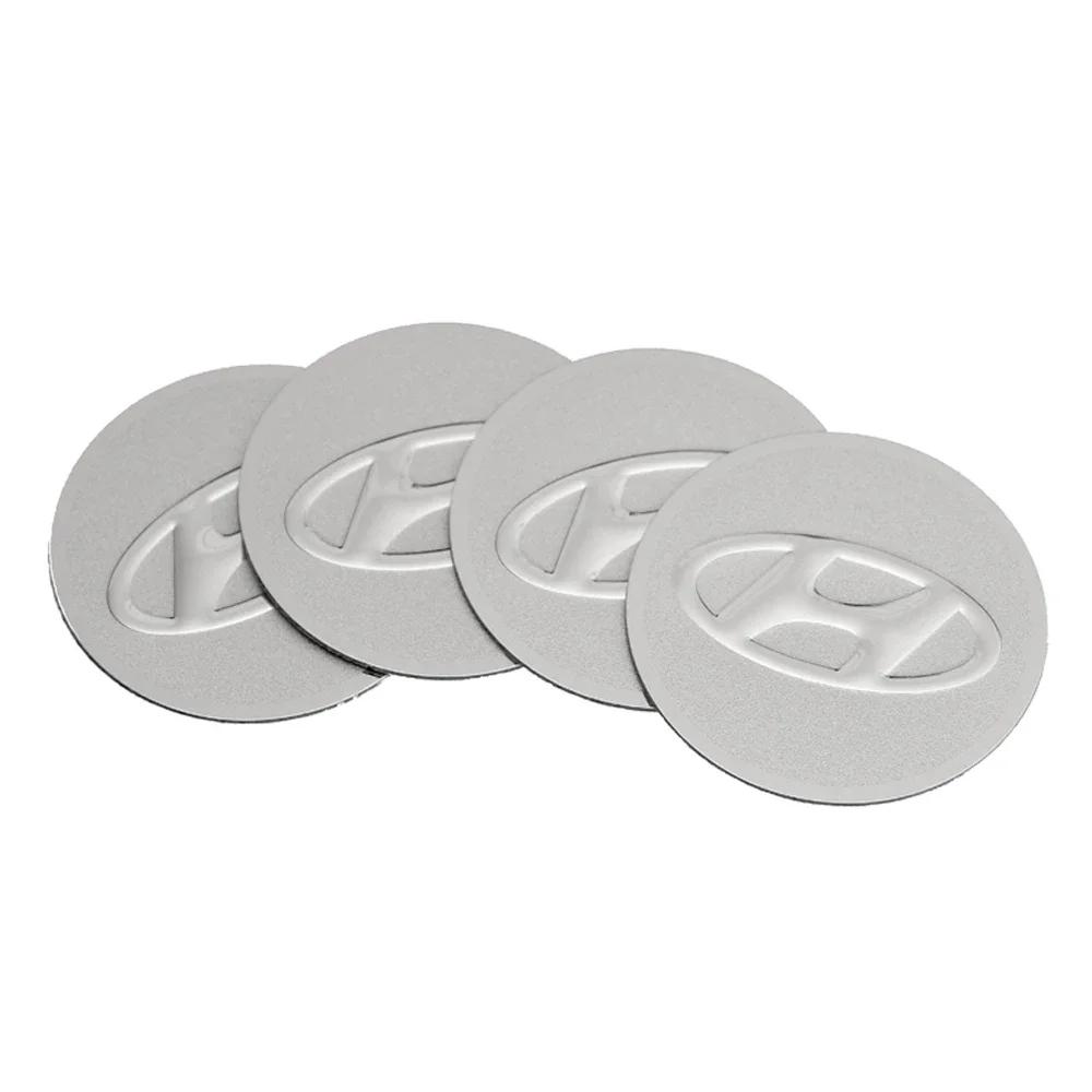 4pcs 56mm Car Wheel Center Hub Sticker Accessories for Hyundai N Sonata IX35 I20 I30 Azera Elantra Accent Santafe Genesis Verna NNH7
