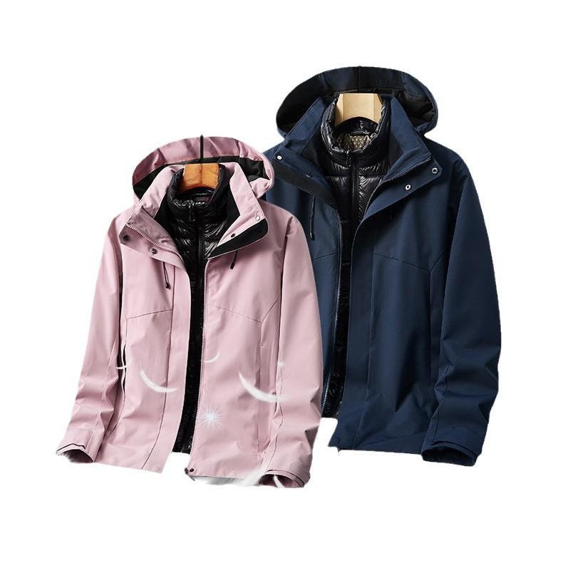 Herbst- und Winterjacke Baumwollfutter Graphenheizung Drei-in-eins Bergsteiganzug für Herren und Damen