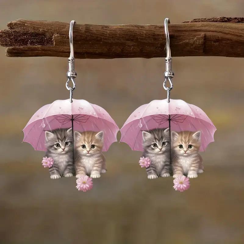 

Acrylic 2D Flat Earrings Cartoon Style Animal Designed Pendant Earrings Personality Accessories For Women