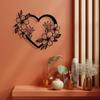 3D Metal Wall Art Heart Romantic Home Decor Flower Garden Sculpture Living Room