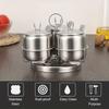 Stainless Steel Seasoning Jar Set with Spoon Spice Container with Swivel Base Salt Sugar Condiment Pot Kitchen Accessories.