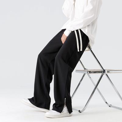 Spring and Autumn New Thin Men's Suit Pants Non-ironing and Drape Casual Pants Straight Loose and Versatile Wide-leg Pants Men