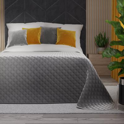 VELVI Bedspread 170x210cm - Modern Cool Gray with a Geometric Pattern