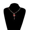 Cartoon Bell Charm Beaded Necklace Festive Holiday Jewelry With Adjustable Length For Daily Wear Party