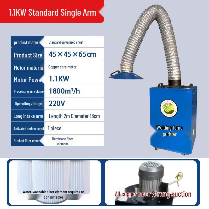 Mobile Electric Welding Fume and Dust Collector - Industrial Smoke Extractor