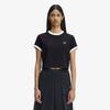 [Womens] Crop Ringer T-Shirt - Black Afpf2619163-102