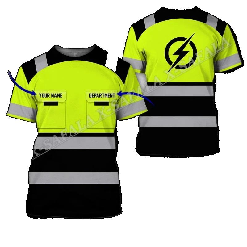 Stromleitungsmonteur Schweißer LKW-Fahrer Mechaniker Elektriker LKW 3D-Druck T-Shirt Herren Oberteil T-Shirt Nicht-Arbeitskleidung Cosplay Sicherheitsuniform