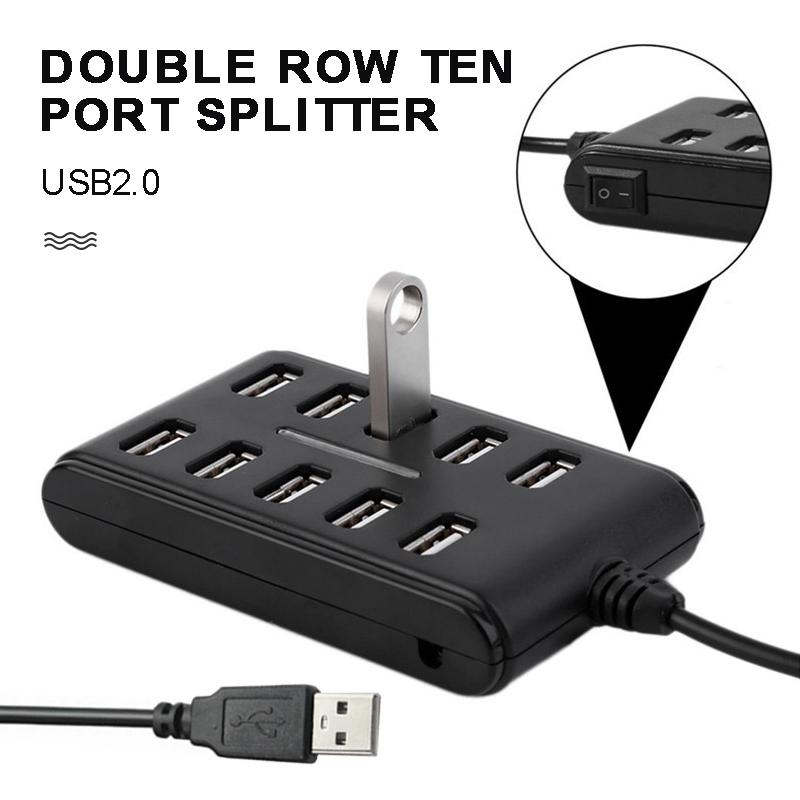 

Pdtoweb 10 портов USB 2.0 концентратор-разветвитель адаптер расширения с переключателем для ноутбука