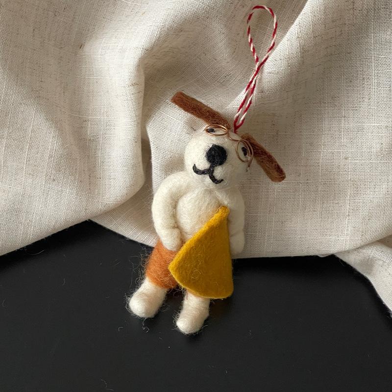 

Korea Style Handmade Wool Felt Pendant Cute Bunny Elephant Keychain Three-dimensional Animal Bag Charm Accessories