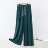 Women's Plus Size Wide-Leg Drawstring Pants with Pockets - Casual Spring/Summer Elastic Waist Trousers