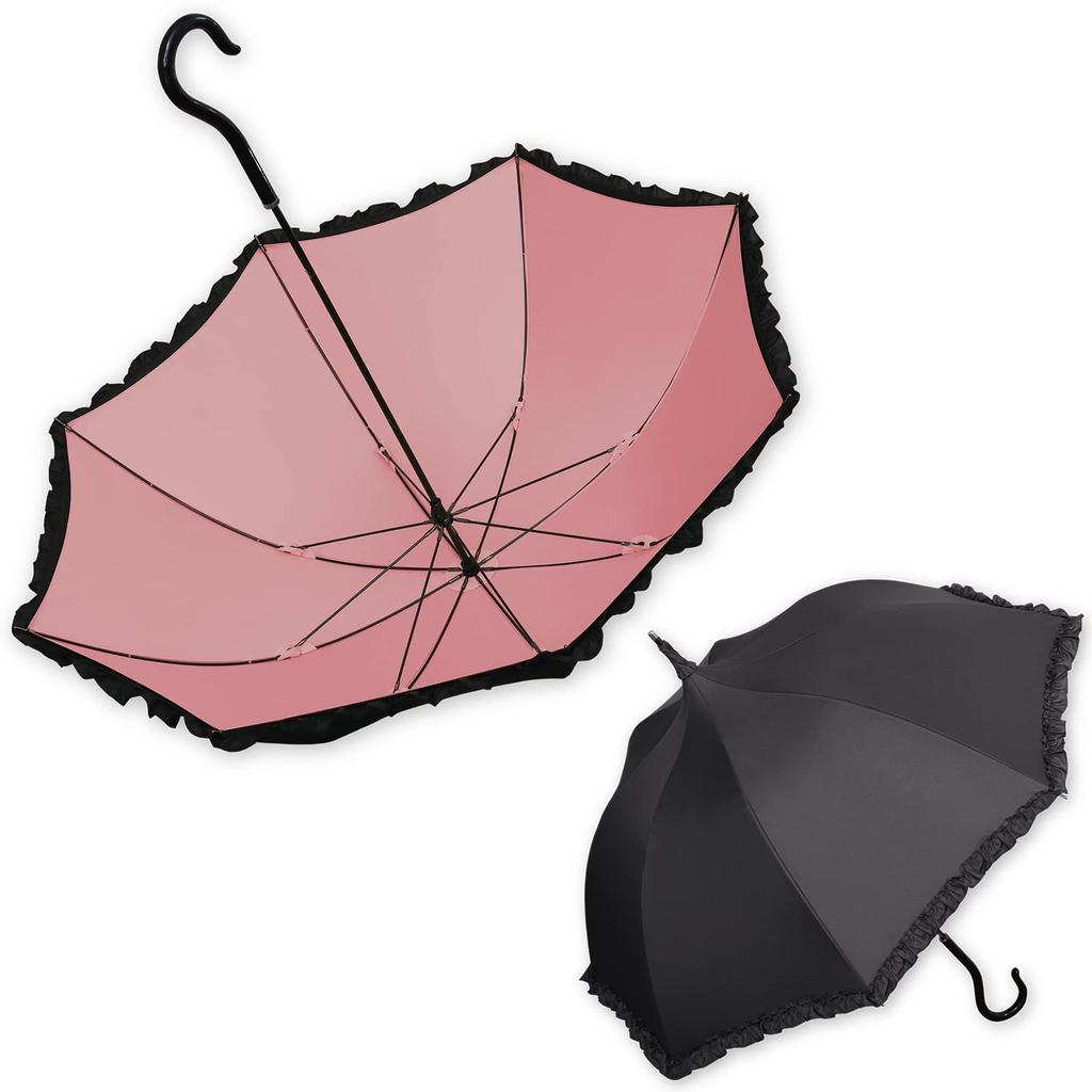 light for both sunny and rainy UV rain 55cm long umbrella Pink First-class blocking, days, protection, umbrella, parasol, -large-rosee (Large Rose)