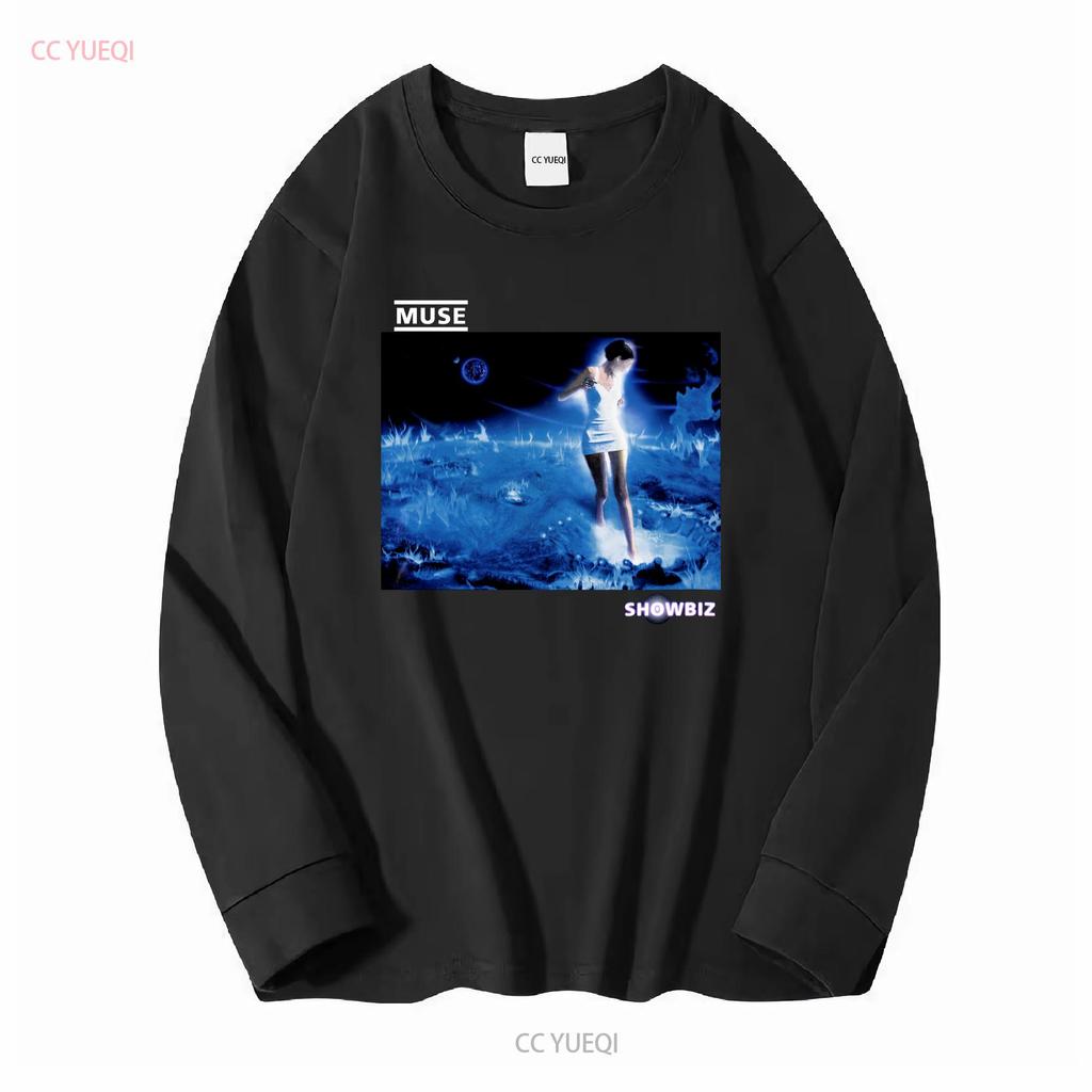 MUSE Showbiz T Shirt  Cotton Black Men Full Size S To 3XL HC2204 Long Sleeves Vintage Washed Stretched Graphic Versatile