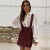 Women Fashion Crochet Lace Shirts Long Puff Sleeve Casual Flower Embroidery Buttons Down Blouse Tops Office Lady