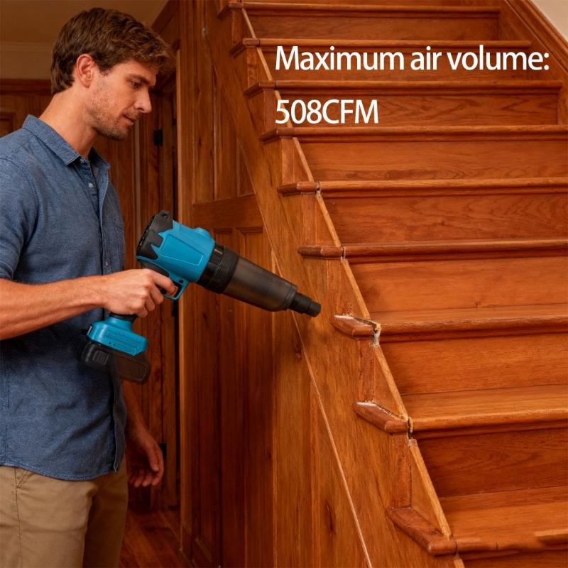 Powerful 860g Air Pressure mobile Yard Tool Cleaner 60m/s stream 2 Battery Set For Backyard Deck Maintenance