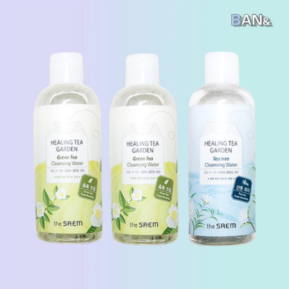 

The Saem Healing Tea Garden Cleansing Water Green Tea x 2 + Tea Tree x 1