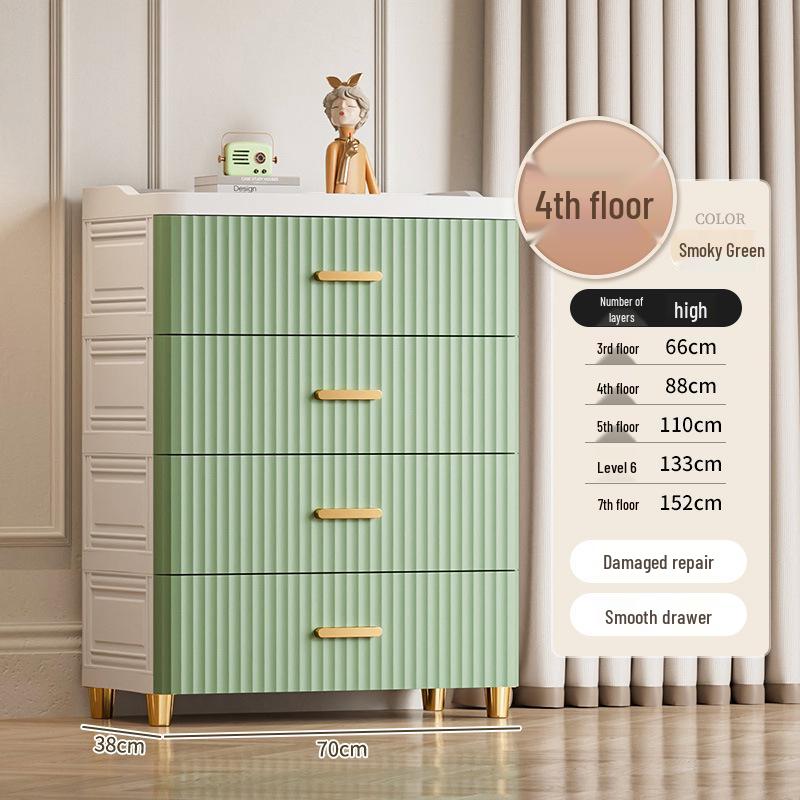 Multi-Layer Plastic Storage Cabinet for Living Room and Bedroom