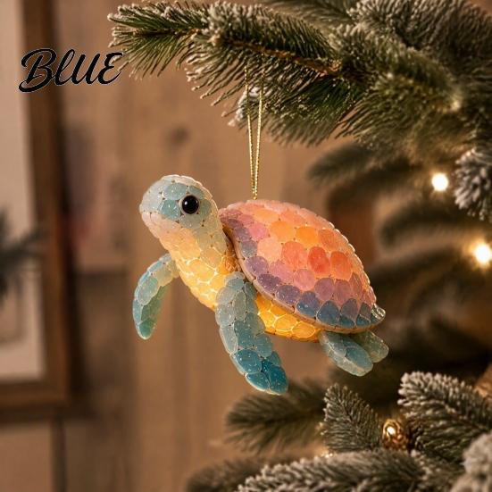 Elegant Tree Accessories Ocean Theme Christmas Ornaments 2D Flat Acrylic Hanging Decor with Sea Animal Xmas Party Favors Designs Holiday Decorations