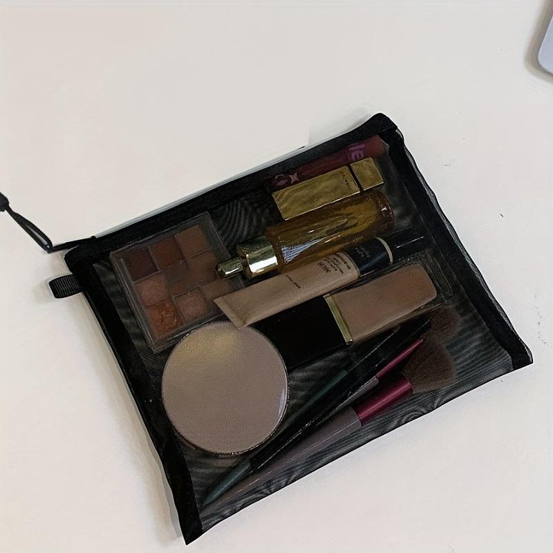 

Косметички для туалетных принадлежностей, черные прозрачные сетчатые косметички, органайзер, чехол для хранения, женская дорожная косметичка, повседневная на молнии M