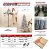 PPRabbit 1.65m Red Flocked Folding Christmas Tree with Remote Control Lights