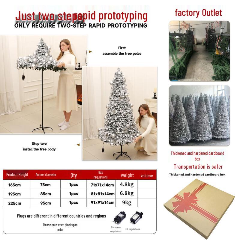 PPRabbit 1.65m Red Flocked Folding Christmas Tree with Remote Control Lights