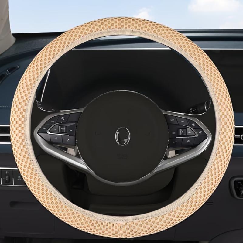 1pc Breathable 3D Massage Mesh Comfortable Non-Slip Sweat-Absorbing Car Steering Wheel Cover Suitable