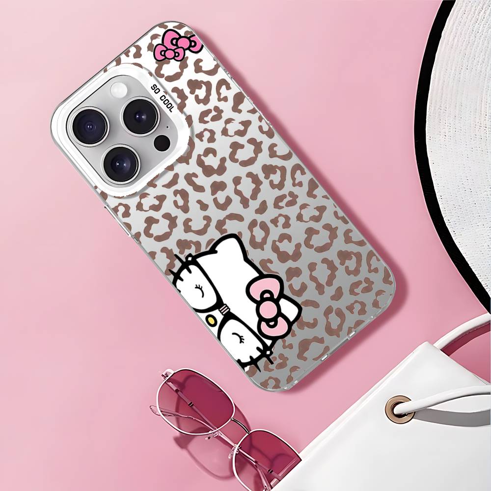 Leopard Hello Kitty Phone Case For IPhone 17 16 15 11 12 13 14 Pro Max 16 Plus 12 Mini 7 8 XR XS 15Pro MAX Cove