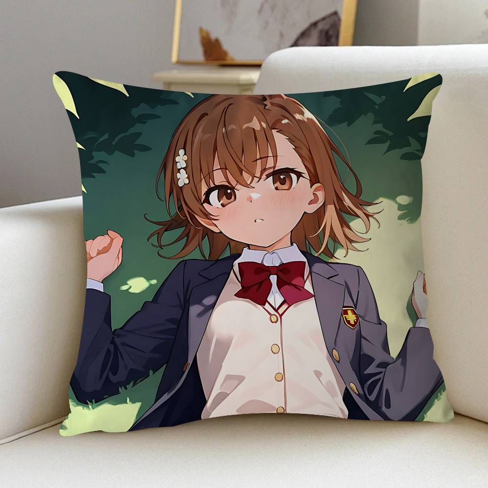 Misaka M-Mikoto Pillow Gift Home Office Decoration Bedroom Sofa Car Cushion Cover Case 45x45
