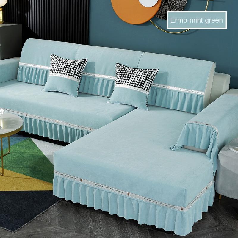 

Универсальная европейская подушка для дивана из синели Four Seasons, серая нескользящая подушка, чехол для дивана, ткань 70*70